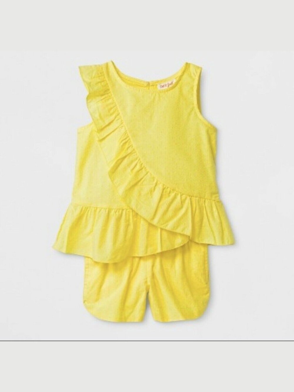 CAT & JACK Baby Girl 2 Piece Outfit Set Summer Yellow Top & Shorts Adorable 12M
